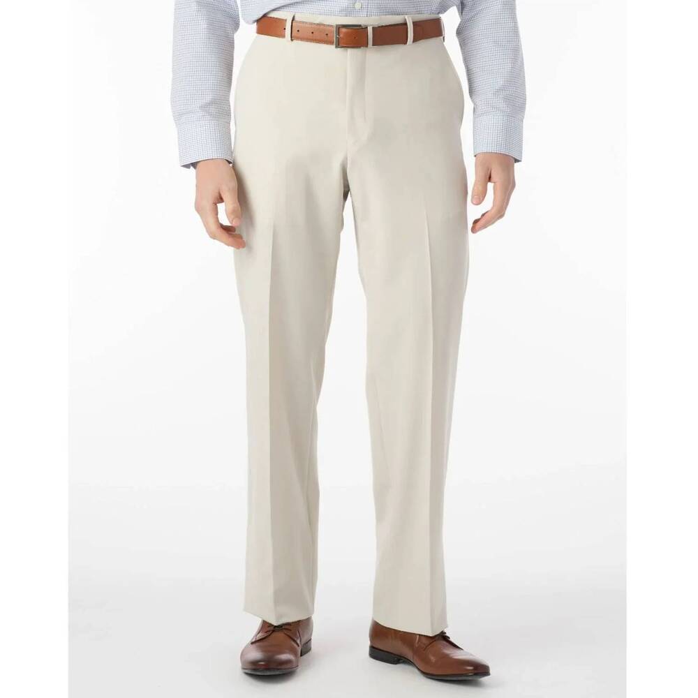 NEW BALLIN dunhill super 120s wool gabardine comfort eze trouser in off white